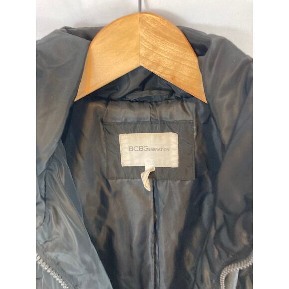 BCBGeneration Black Quilted Long Hooded Coat Size Small - Picture 6 of 10